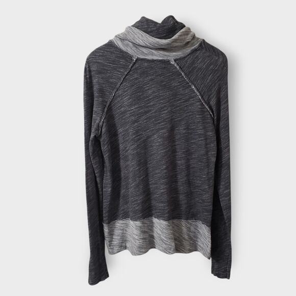 Free People Beach Cocoon Cowl Pullover Top One Body Charcoal Grey Oversized - Picture 4 of 11